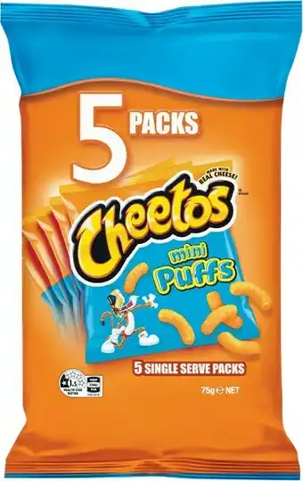 Woolworths Cheetos Puffs or Cobs Multipack Chips Pk 5 offer