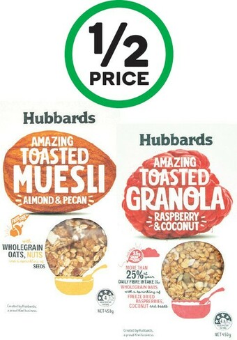 Woolworths Hubbards Muesli, Clusters or Granola 450g offer