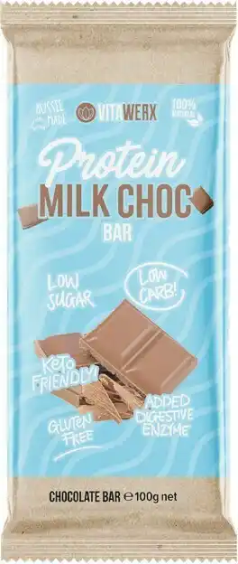 Woolworths Vitawerx Low Sugar High Protein Chocolate 100g offer