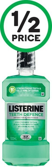 Woolworths Listerine Teeth Defence Mouthwash 500ml offer