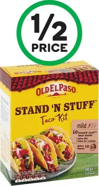 Woolworths Old El Paso Tortilla Pocket Kits 375-380g, Old El Paso Hard ‘n Soft 350g or Stand ‘n Stuff Taco Kits 275-348g offer