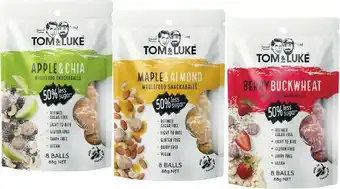 Woolworths Tom & Luke 50% Less Sugar Snackaballs 88g offer