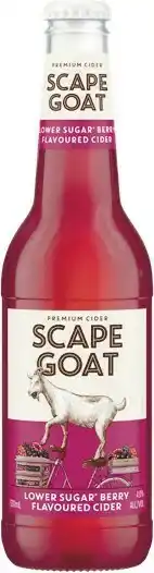 Woolworths Scape Goat Berry Low Sugar Cider Bottles 6x330ml offer