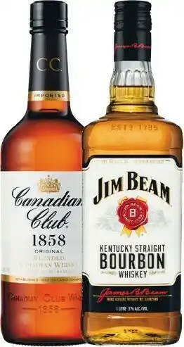 Woolworths Canadian Club OR Jim Beam White Label Bourbon 1 Litre offer