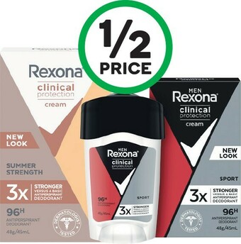 Woolworths Rexona Clinical Cream Deodorant 45ml offer