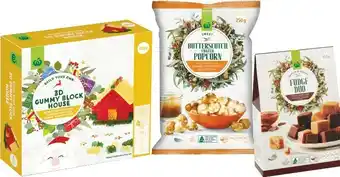 Woolworths Woolworths Butterscotch Popcorn 250g, 3D Gummy House Kit 420g or Duo Fudge 150g offer