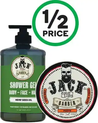 Woolworths Jack The Barber Hemp Seed Shower Oil 1 Litre or Jack The Barber Hair Paste 95g offer