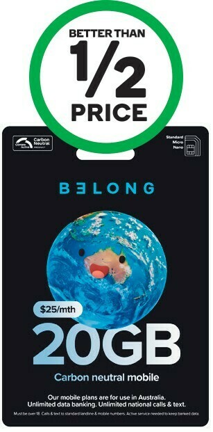 Woolworths Belong $25 SIM Starter Kit† offer