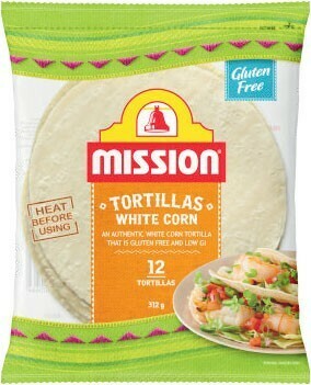 Coles Mission Tortillas White Corn 12 Pack 312g offer