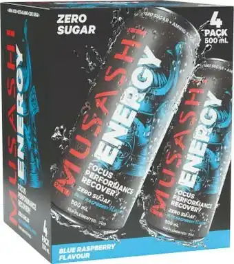 Coles Musashi Energy Drinks 4x500mL offer