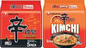 Coles Nongshim Shin or Kimchi Ramyun 5 Pack 600g offer