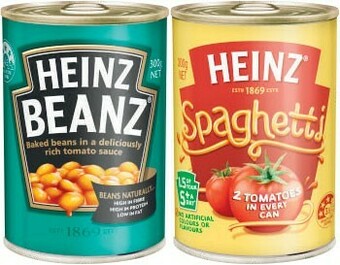 Coles Heinz Beanz or Spaghetti 300g offer