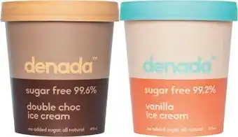 Coles Denada Ice Cream Tub 475mL or Denada Pops 360mL offer