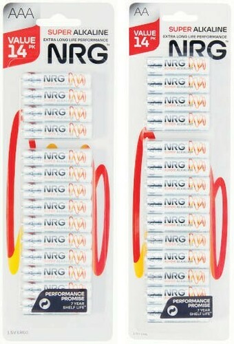 Coles NRG Batteries AA or AAA 14 Pack offer