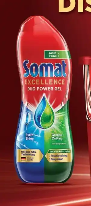 Somat Excellence Duo Dishwashing Gel 600mL