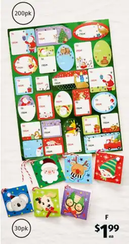 ALDI Assorted gift tags offer
