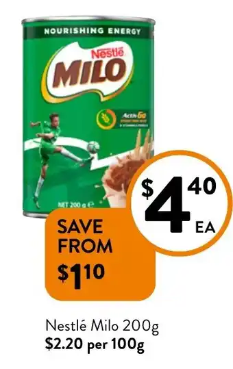 Foodworks Nestlé milo offer