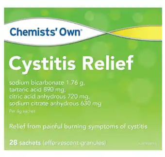 Chemists’ own cystitis relief 28 sachets