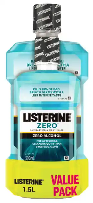 PharmaSave Listerine mouthwash zero 1lt + 500ml value pack offer