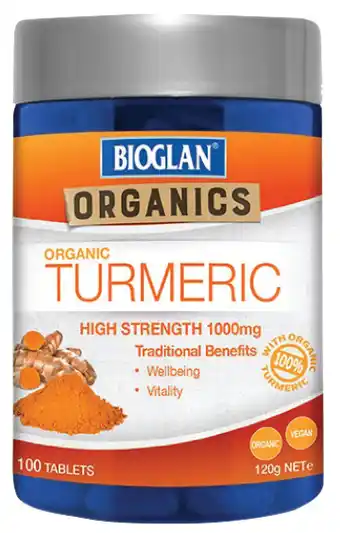 PharmaSave Bioglan organics turmeric 100 tablets offer
