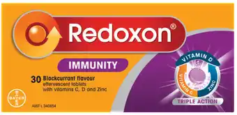 PharmaSave Redoxon immunity blackcurrant flavour 30 effervescent tablets offer