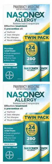 Nasonex allergy twin pack 2 x 140 metered nasal sprays