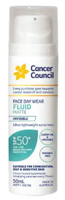 PharmaSave Cancer council face day wear fluid invisible spf50+ 50ml offer