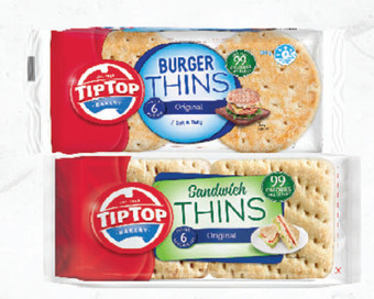 Drakes Tip top sandwich or burger thins 204g - 240g offer