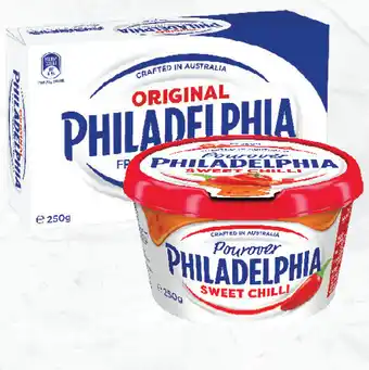 Drakes Philadelphia cream cheese block 250g or sweet chilly pourover 250g offer