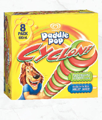 Drakes Streets paddle pop ice blocks cyclone 8 pack 690ml offer