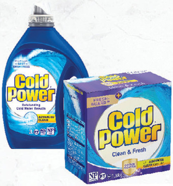 Drakes Cold power laundry liquid 1.8lt-2lt or powder 1.8kg-2kg offer