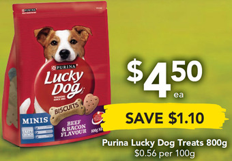 Drakes Purina lucky dog treats 800g offer