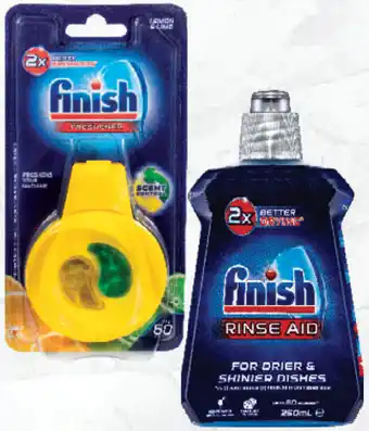 Drakes Finish dishwasher rinse aid regular 250ml or dishwasher freshener 15g offer