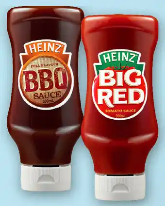 Drakes Heinz bbq or big red upside down squeeze sauce 500ml offer