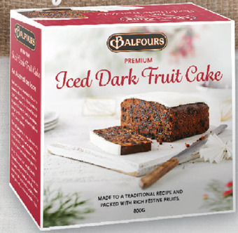 Drakes Balfours iced dark christmas cake 800g offer