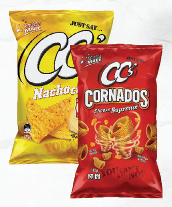 Drakes Cc's corn chips 175g or cornados 110g offer