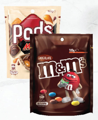 Drakes M&m's or maltesers 120g-180g or pods 160g offer
