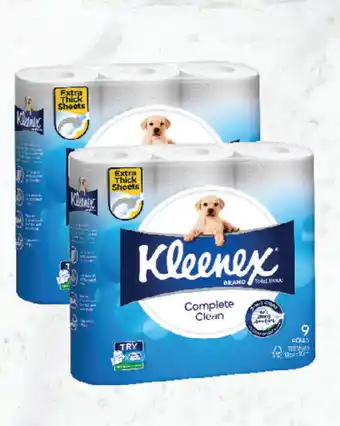 Drakes Kleenex toilet tissue complete clean white 9 pack offer