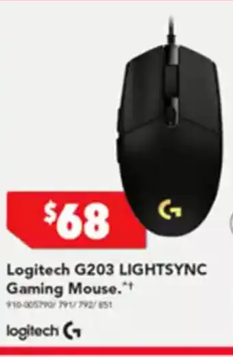 Harvey Norman Logitech g203 lightsync gaming mouse offer