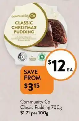Foodworks Community Co Classic Pudding offer