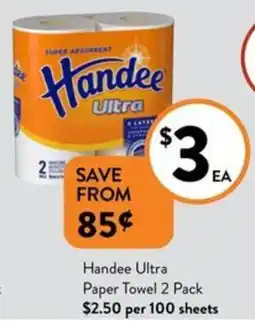 Foodworks Handee Ultra Paper Towel 2 Pack offer