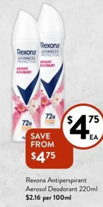 Foodworks Rexona Antiperspirant Aerosol Deodorant offer