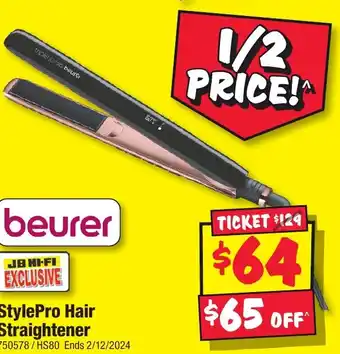 JB Hi-Fi StylePro Hair Straightener offer