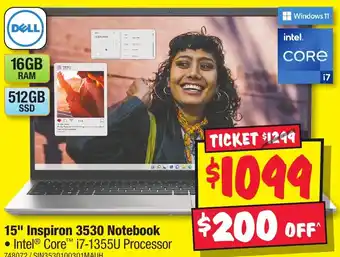 JB Hi-Fi 15" Inspiron 3530 Notebook offer