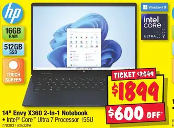 JB Hi-Fi 14" Envy X360 2-In-1 Notebook offer