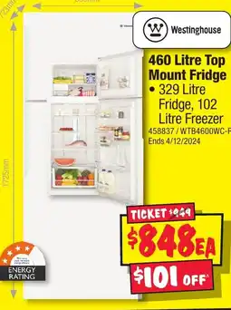 JB Hi-Fi Top Mount Fridge offer