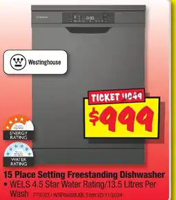JB Hi-Fi 15 Place Setting Freestanding Dishwasher offer