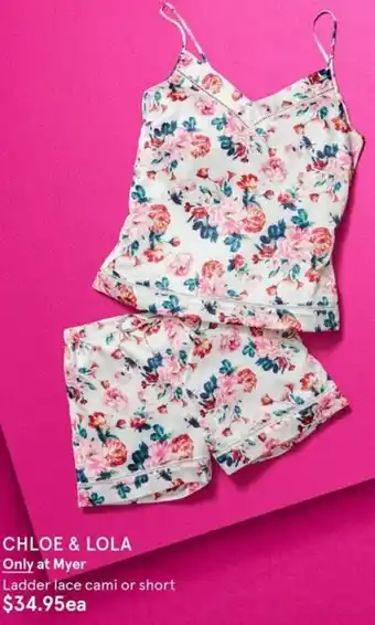 Myer Chloe & Lola Ladder Lace Cami Or Short offer