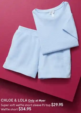 Myer Chloe & Lola Super Soft Waffle Shorts Sleeve PJ Top offer
