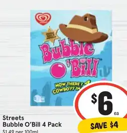 Ritchies Streets Bubble O'Bill 4 Pack offer